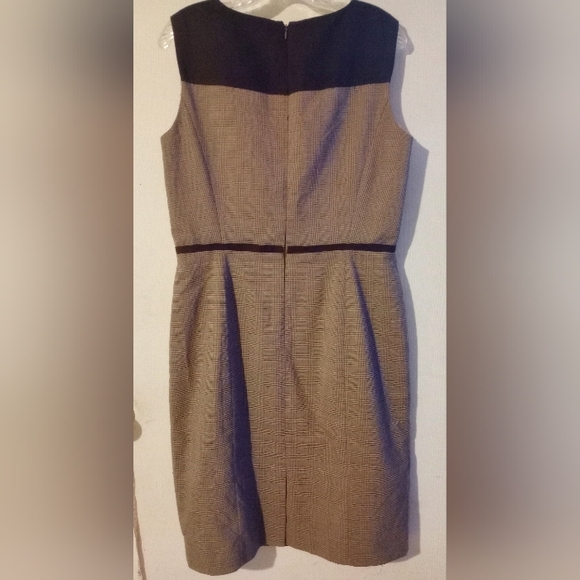Preston & York Sheath Dress Sz. 10 Brown Plaid - Picture 8 of 11